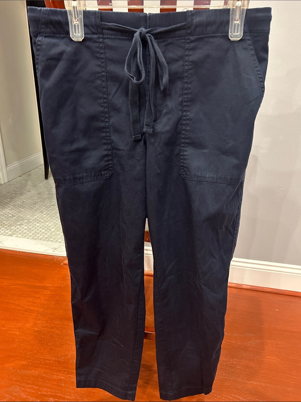 Loft Fashion Navy Drawstring Patch-Pocket Jogger Pants